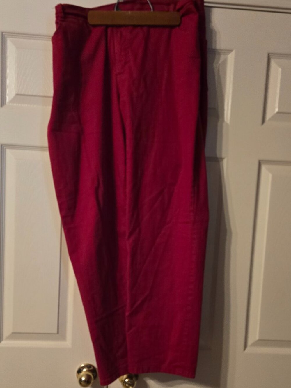Dark red knit jeans